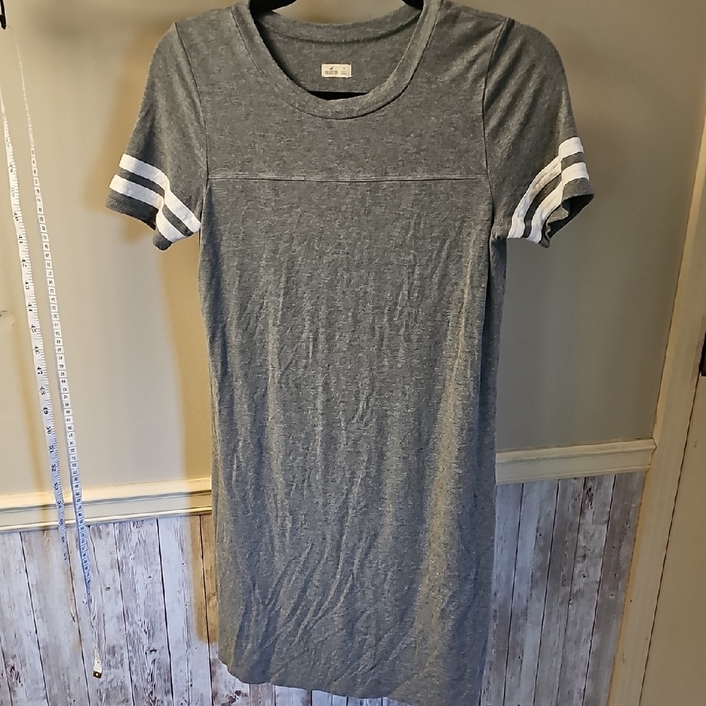 🟠Hollister Gray Crew Neck T Shirt Dress #ZZ